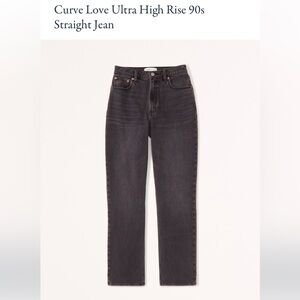 Abercrombie 90’s ultra high rise straight leg black jeans. Size 26 curve love.